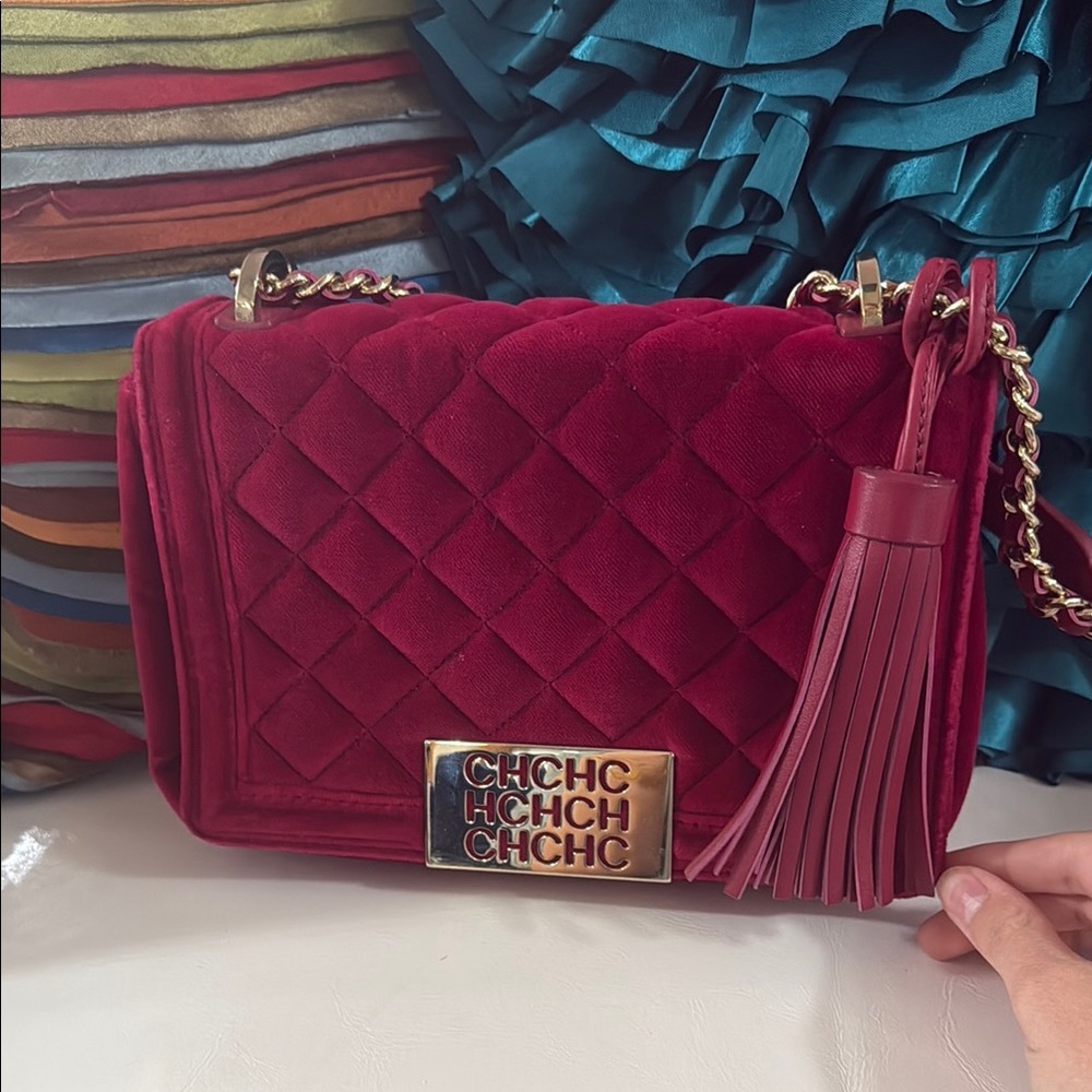 Carolina Herrera Red Quilted Shoulder Bag